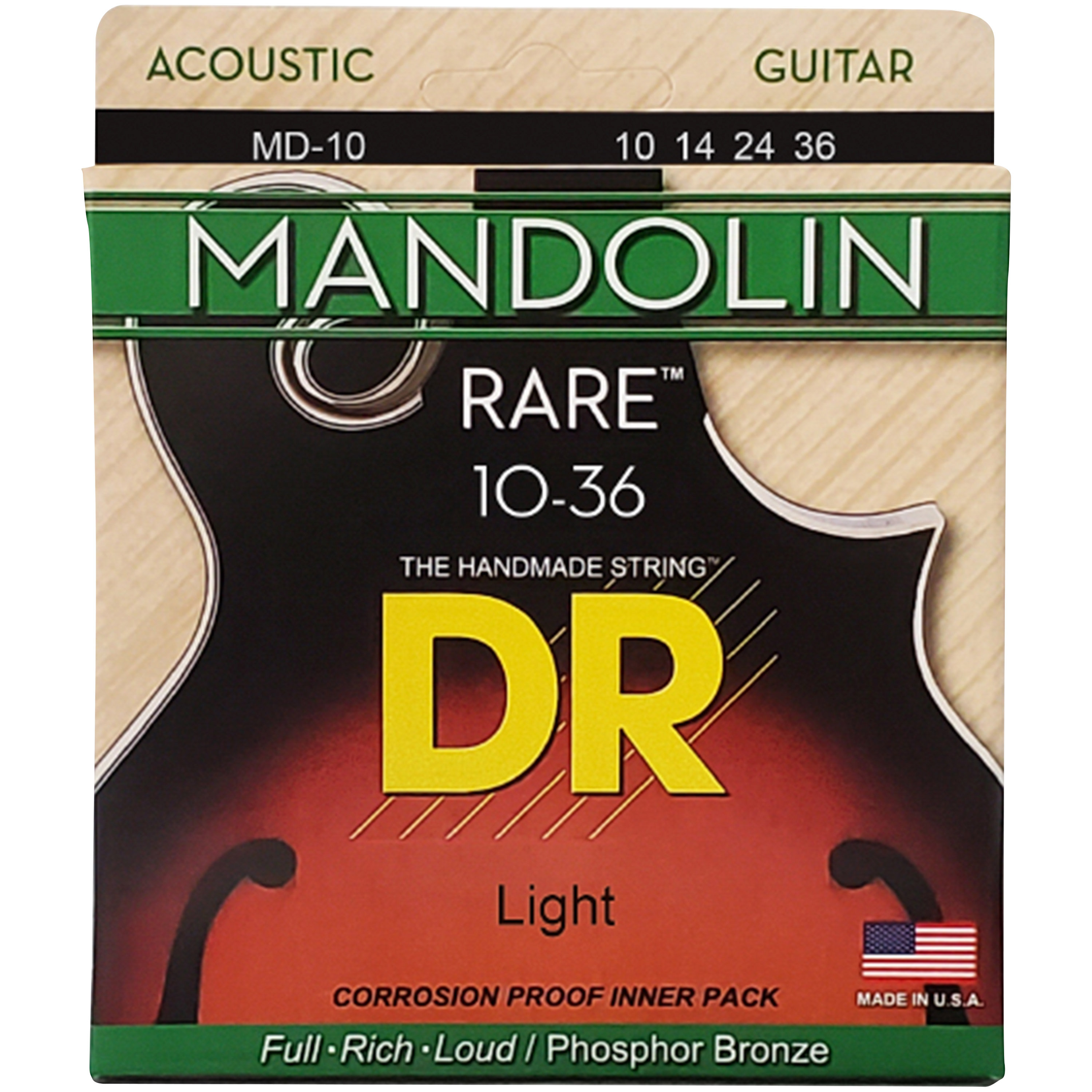 DR Strings Rare Phosphor Bronze Mandoline Light 10-36 - Gitaarsnaren ...