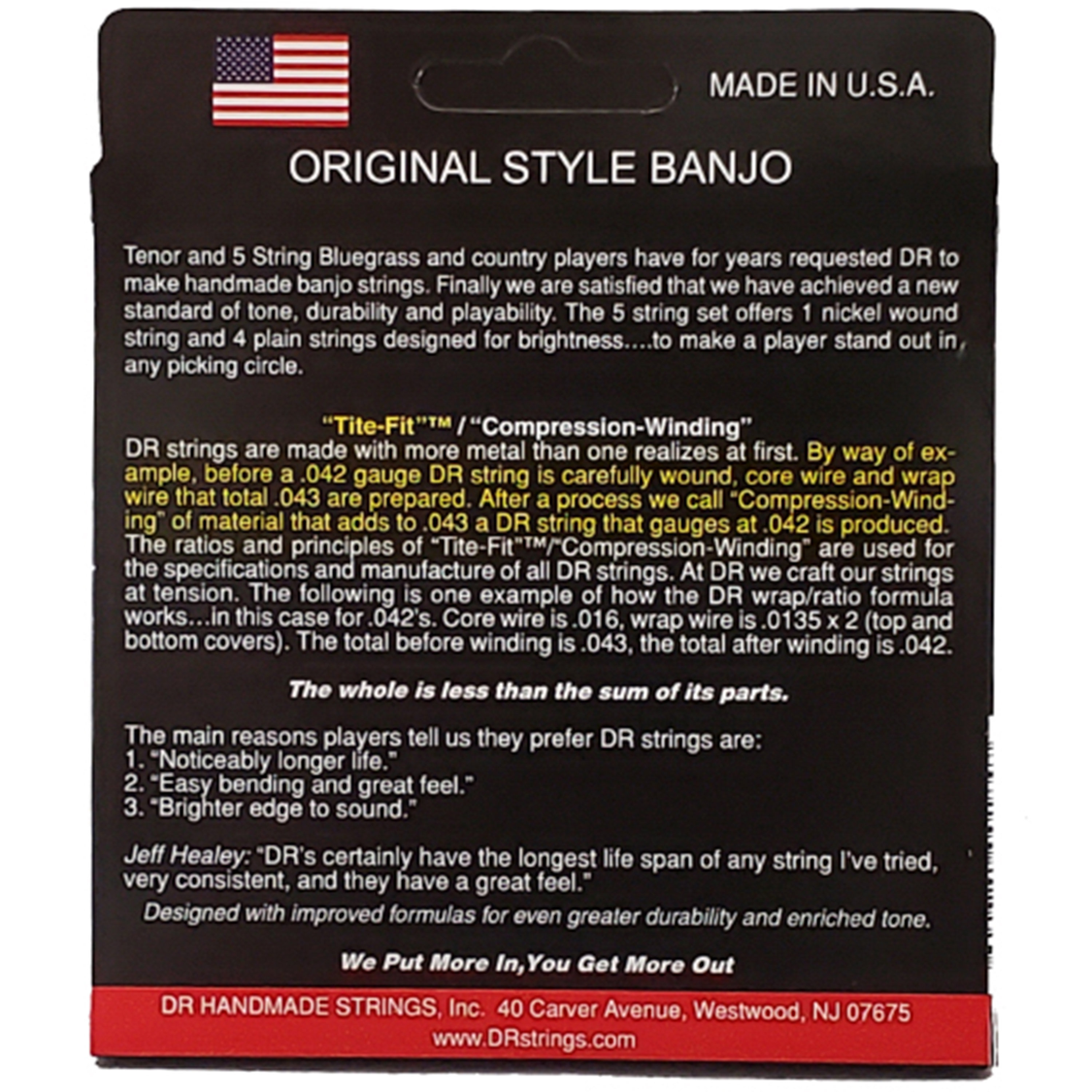 DR Strings Banjo 5 Cordes 10-10 - Cordes guitare SonoVente.com
