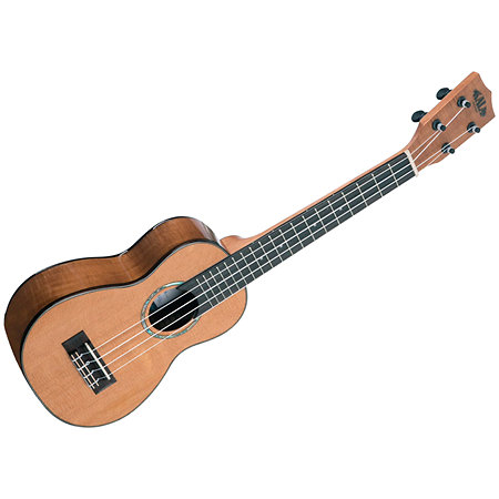 Kala Solid Cedar Top Acacia Soprano Long Neck + Housse