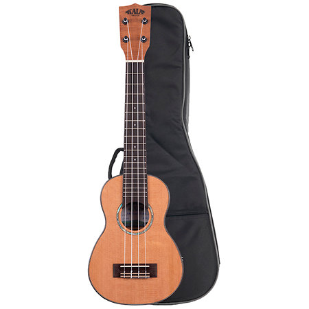 Solid Cedar Top Acacia Soprano Long Neck + Housse Kala