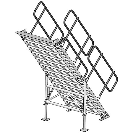 ESC260 Escalier réglable de 2m à 2m60 + garde corps ASD