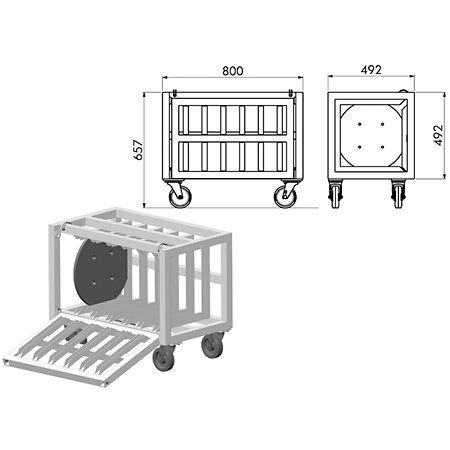 ASD CHAREML40 Chariot de transport pour 6 EML 40
