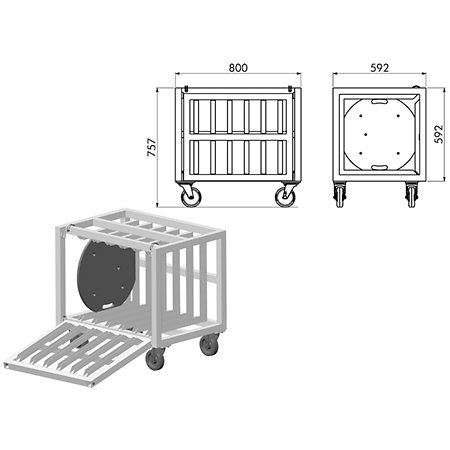 ASD CHAREML50 Chariot de transport pour 6 EML 50