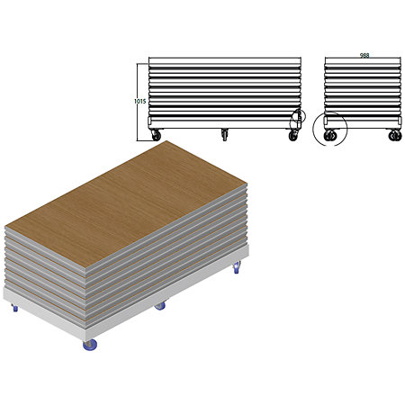 ASD CHARPLA6 Chariot alu pour 6 praticables