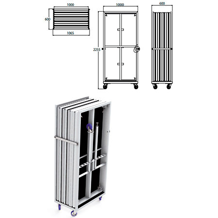 ASD CHARPLAC1 Chariot alu pour 4 praticables