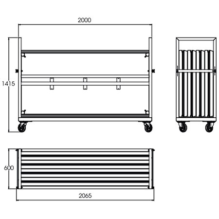 ASD CHARPLAC2 Chariot alu pour 4 praticables
