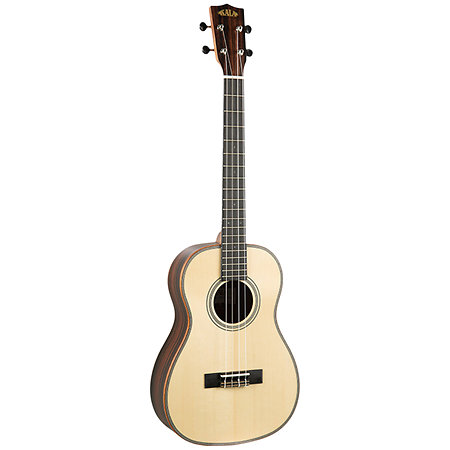 Solid Spruce Top Striped Ebony Baritone EQ Kala