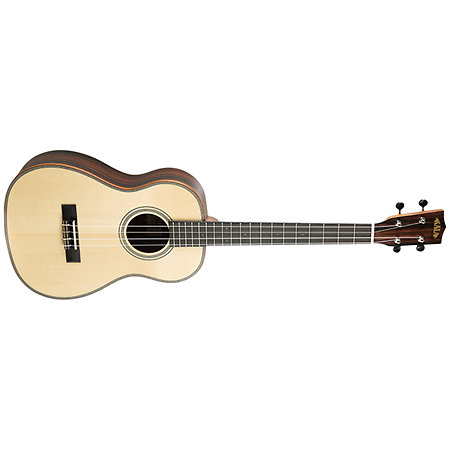 Kala Solid Spruce Top Striped Ebony Baritone EQ + Housse