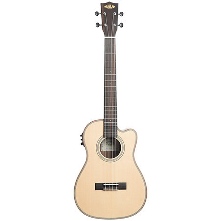 Solid Spruce Top Striped Ebony Baritone Cutaway EQ + Housse Kala