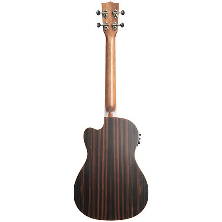 Solid Spruce Top Striped Ebony Baritone Cutaway EQ + Housse Kala