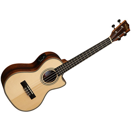 Kala Solid Spruce Top Striped Ebony Tenor Cutaway EQ