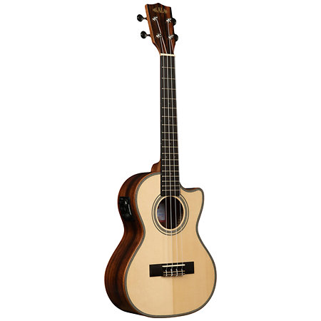 Solid Spruce Top Striped Ebony Tenor Cutaway EQ Kala