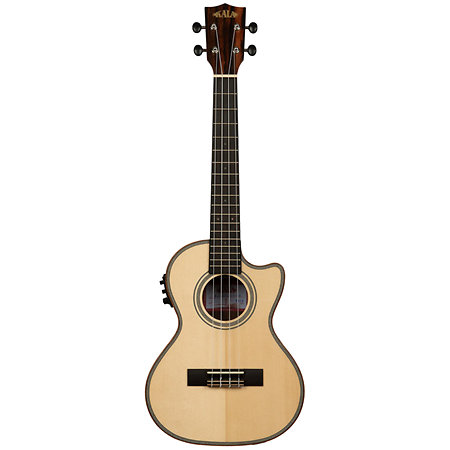 Solid Spruce Top Striped Ebony Tenor Cutaway EQ Kala