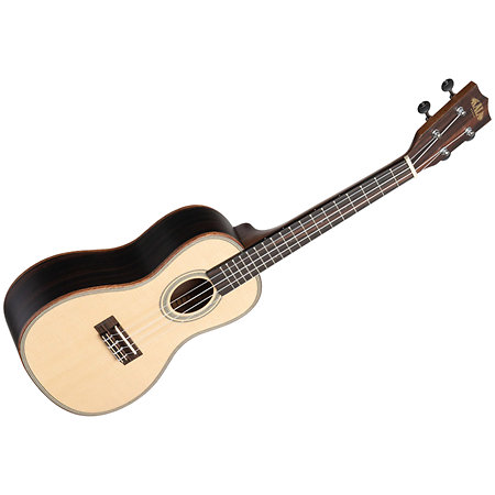 Kala Solid Spruce Top Striped Ebony Concert + Housse