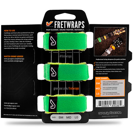 FretWraps 3-Pack Leaf Green Large Gruv Gear