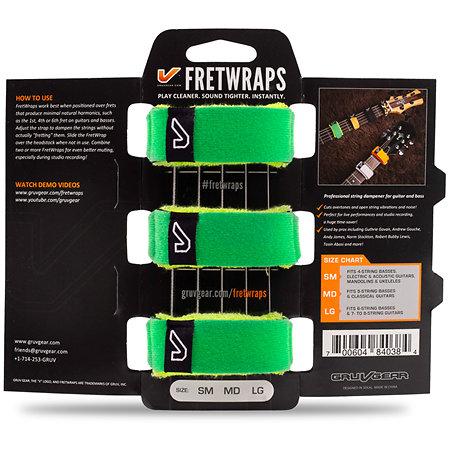 FretWraps 3-Pack Leaf Green Medium Gruv Gear