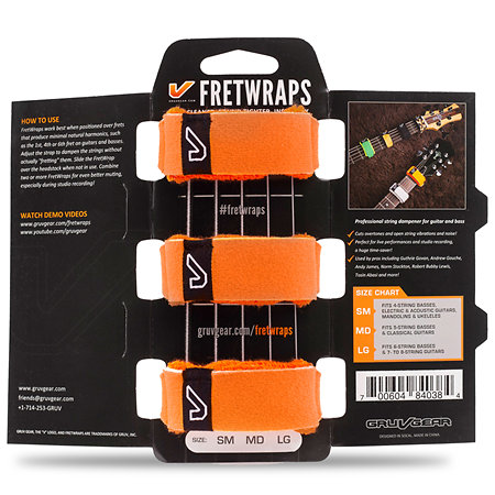 Gruv Gear FretWraps 3-Pack Flare Orange Large