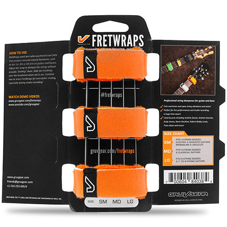 FretWraps 3-Pack Flare Orange Small Gruv Gear