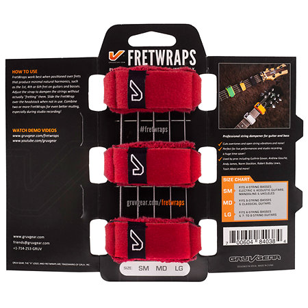 FretWraps 3-Pack Fire Red Small Gruv Gear