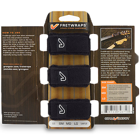 FretWraps 3-Pack Black Small Gruv Gear