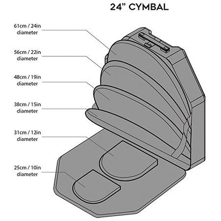 Veloc Housse pour 6 cymbales  24" 22" 19" 15" 12" 10" in Gruv Gear