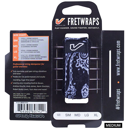 Gruv Gear FretWraps Black Bandana Medium