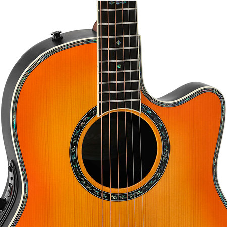 2762BL HB G E-Acoustic Guitar Pro Series Custom Balladeer Deep Contour Honey Burst Ovation