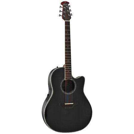 2762BL 5 G E-Acoustic Guitar Pro Series Custom Balladeer Deep Contour Black Ovation