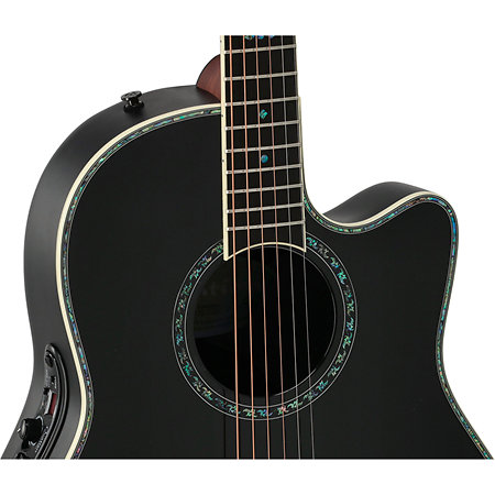 2762BL 5 G E-Acoustic Guitar Pro Series Custom Balladeer Deep Contour Black Ovation