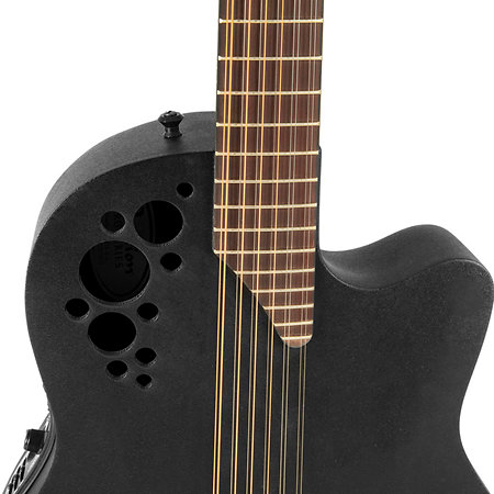 2058TX 5 G E-Acoustic Guitar Elite TX Deep Contour Cutaway 12-string Black Textured Ovation