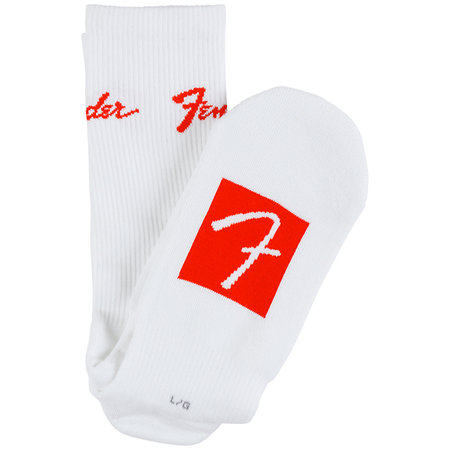 Fender Chaussettes Stompsocks au logo de Fender White L