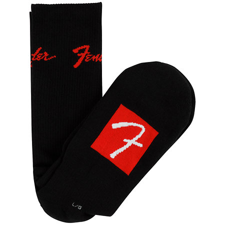 Fender Chaussettes Stompsocks au logo de Fender Black L