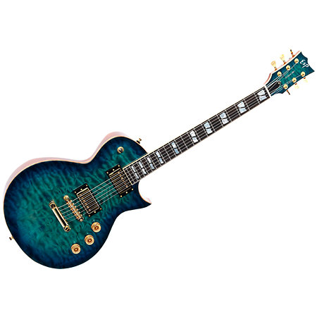 ESP Eclipse USA QM GH Aqua Marine Sunburst + étui