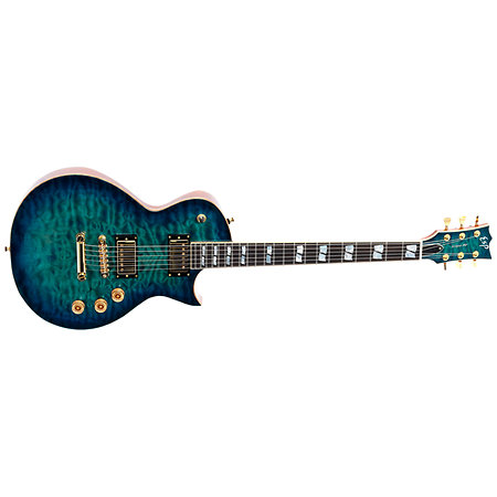 ESP Eclipse USA QM GH Aqua Marine Sunburst + étui