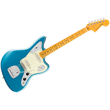 American Professional Classic Jaguar SS MN Faded Lake Placid Blue + Housse Fender