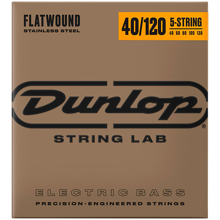 Dunlop DBFS40120 Stainless Steel Flatwound 5 Cordes 40-120