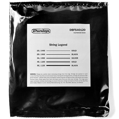DBFS40120 Stainless Steel Flatwound 5 Cordes 40-120 Dunlop