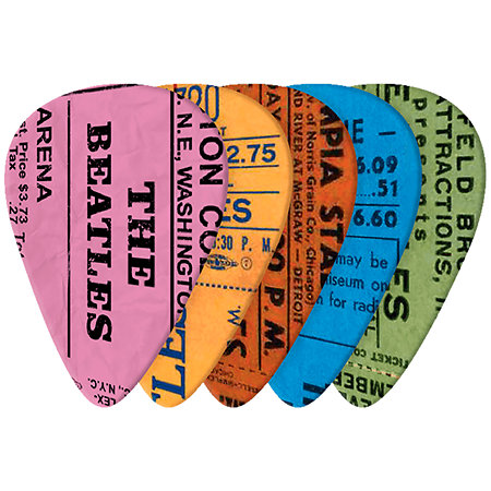 1CWH4-10B11 The Beatles 1964 Tour Ticket Stub Medium 70 mm Sachet de 10 D'Addario