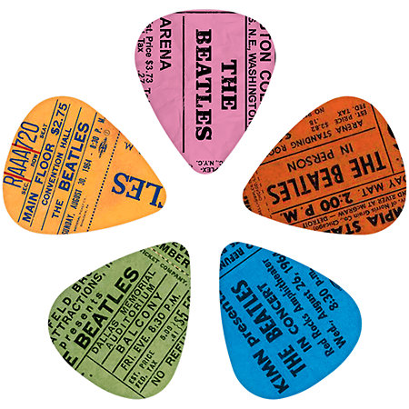 1CWH4-10B11 The Beatles 1964 Tour Ticket Stub Medium 70 mm Sachet de 10 D'Addario