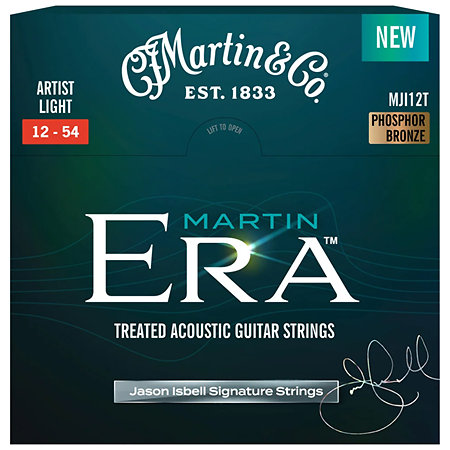 Martin Strings MJI12T Artist Light 12-54 Martin Era Jason Isbell Treated Acoustic Guitar Strings