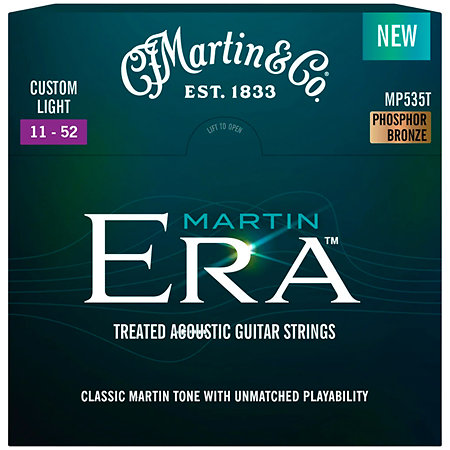 Martin Strings MP535T Custom Light 11-52 Martin Era Treated Acoustic Guitar Strings