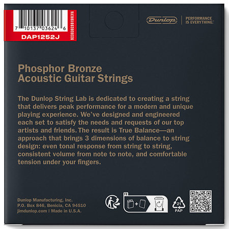 Dunlop DAP1252J Phosphor Bronze Light 12 Cordes 12-52