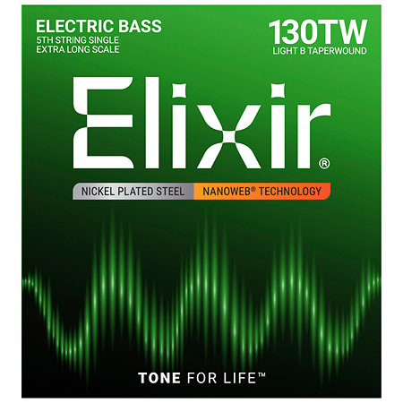 15433 Nanoweb Nickel Plated Steel Bass Extra Long Scale 130tw Elixir