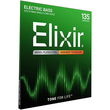 Elixir 15435 Nanoweb Nickel Plated Steel Medium B Long Scale 135