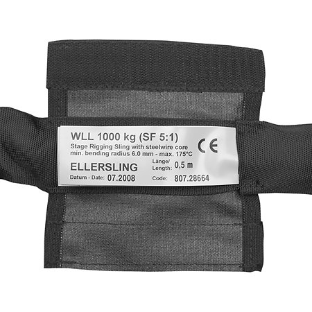 ELLER Steel Sling 1 Ton WLL Black 1 m