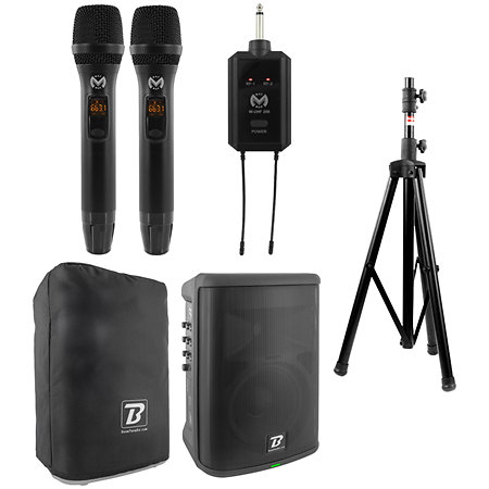 BoomTone DJ Pack GoSound 800 + Housse + Micro HF + Pied d'enceinte