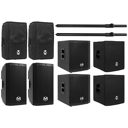 Mac Mah Pack AS 110 (la paire) + AS 812 Sub (la paire) + housses et tubes de couplage