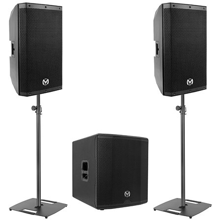 Pack AS 115 (la paire) + AS 818 Sub + supports d'enceintes Plugger ST180 (la paire) Mac Mah