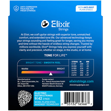 16566 Nickel Plated Steel Pack de 3 Elixir
