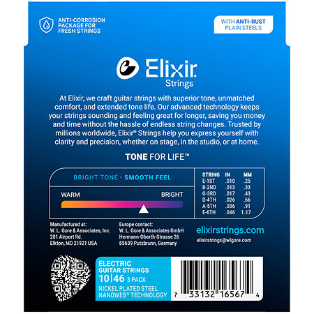 16567 Nickel Plated Steel Pack de 3 Elixir